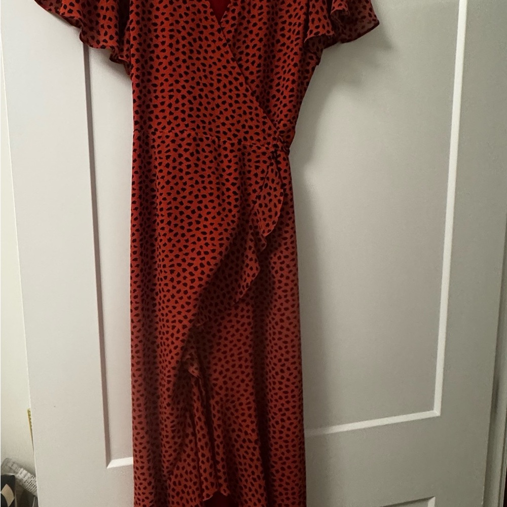 Elegant Red Wrap Dress